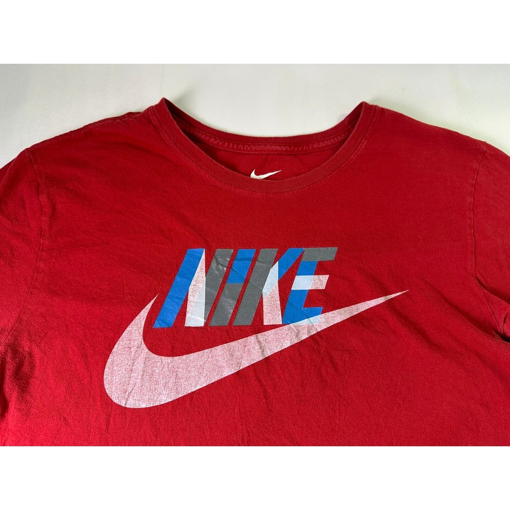 Nike The Nike Tee Mens Shirt Size M Red Athletic Cut Graphic Swoosh Logo Gym